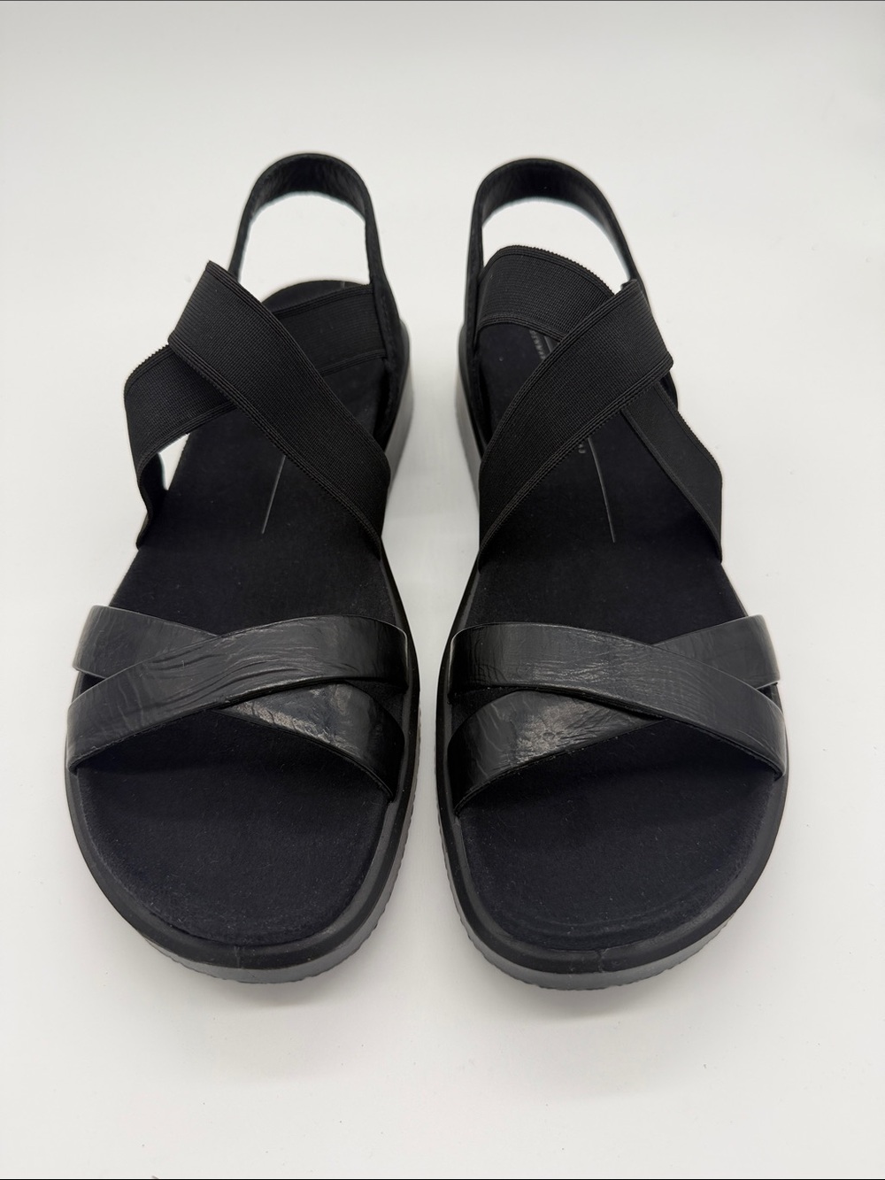 Ecco Black Crisscross Slingback Sandals